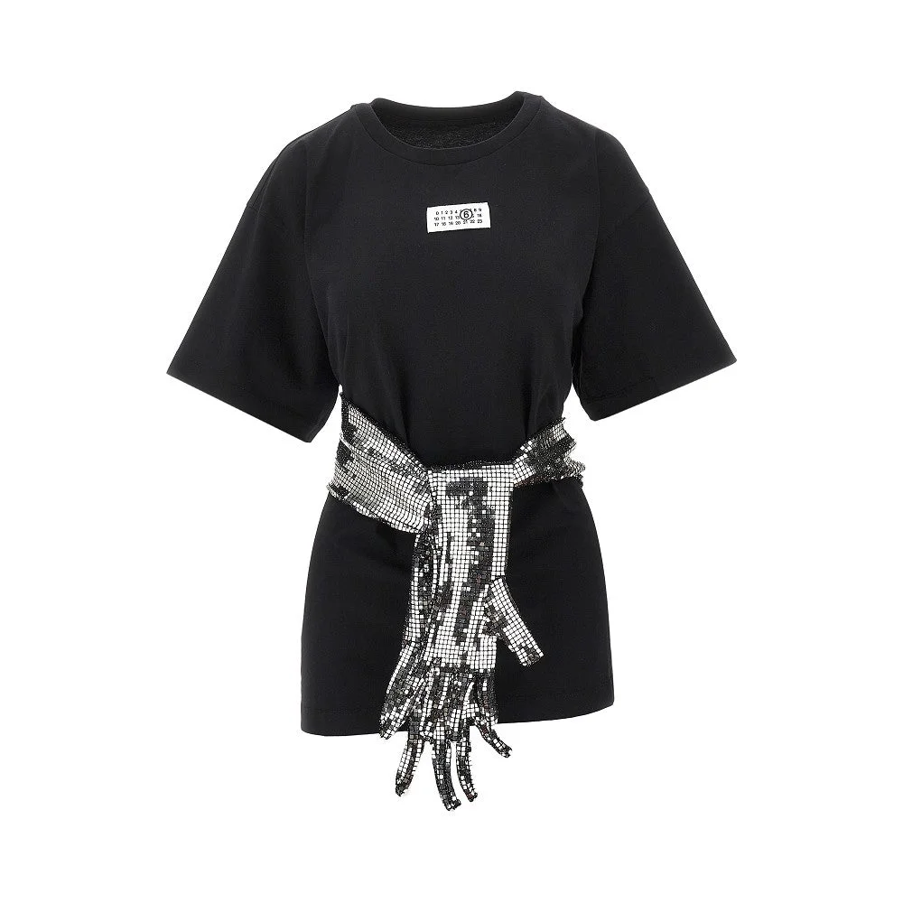 T-SHIRT WITH METALLIZED GLOVES - 1