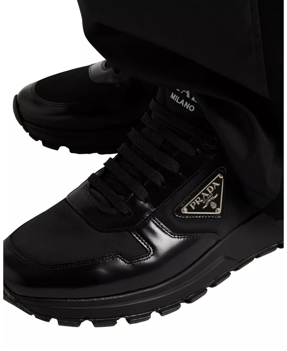 Men's Prax 01 Re-Nylon and Brushed Leather Sneakers - 3
