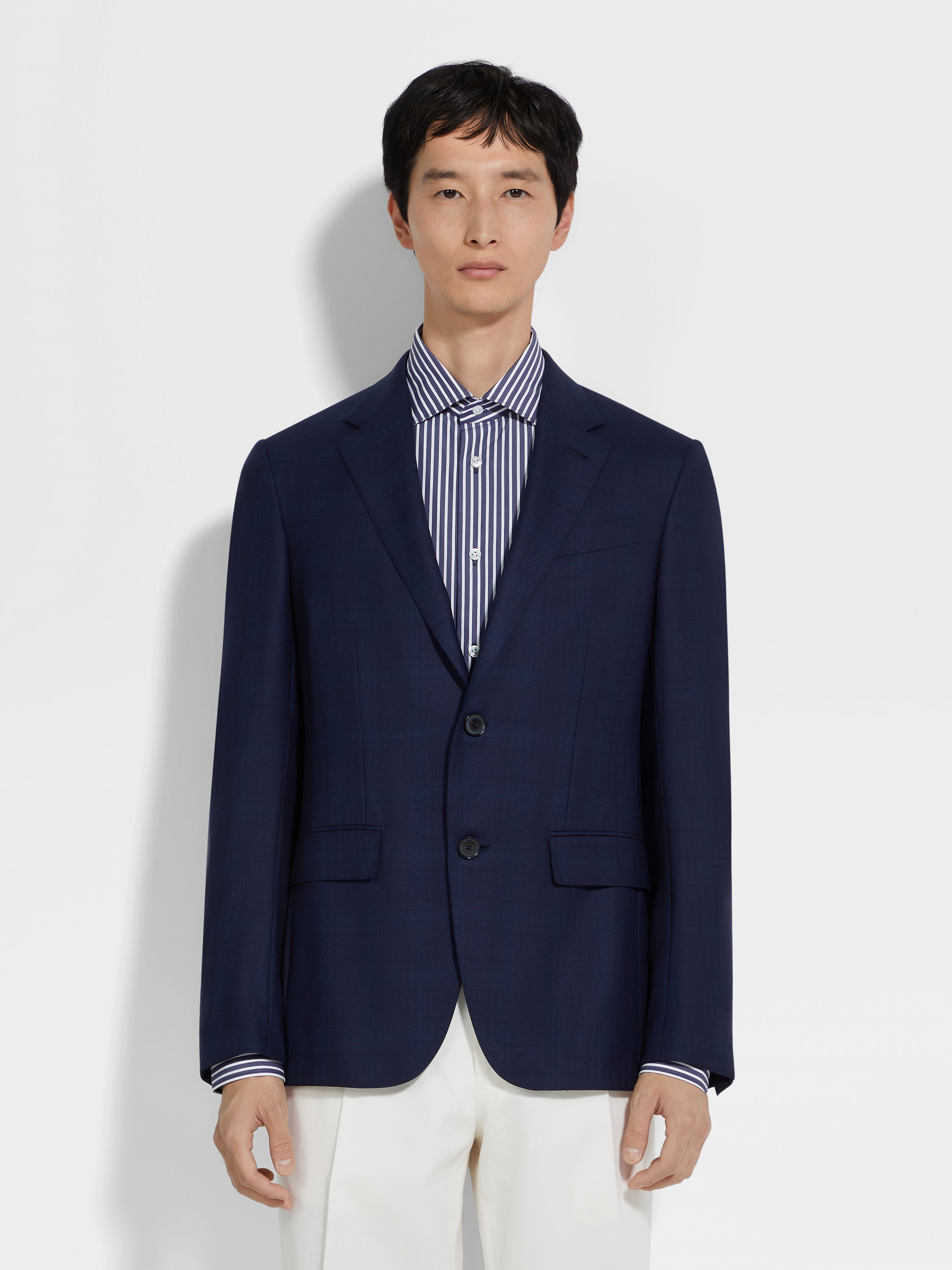 DARK BLUE AND TEAL BLUE 15MILMIL15 WOOL JACKET - 4