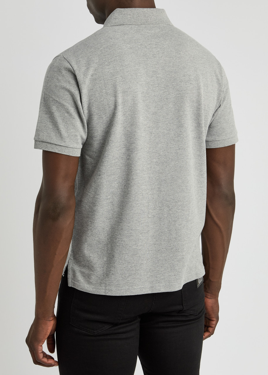 Saint Laurent Logo-embroidered Piqué Cotton Polo Shirt - 3