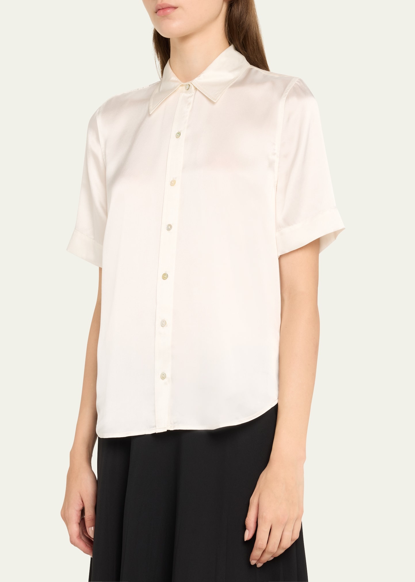 Ellah Short-Sleeve Silk Blouse - 4