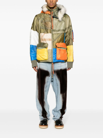 Greg Lauren Parachute Scrapwrk color-block panelled jacket outlook