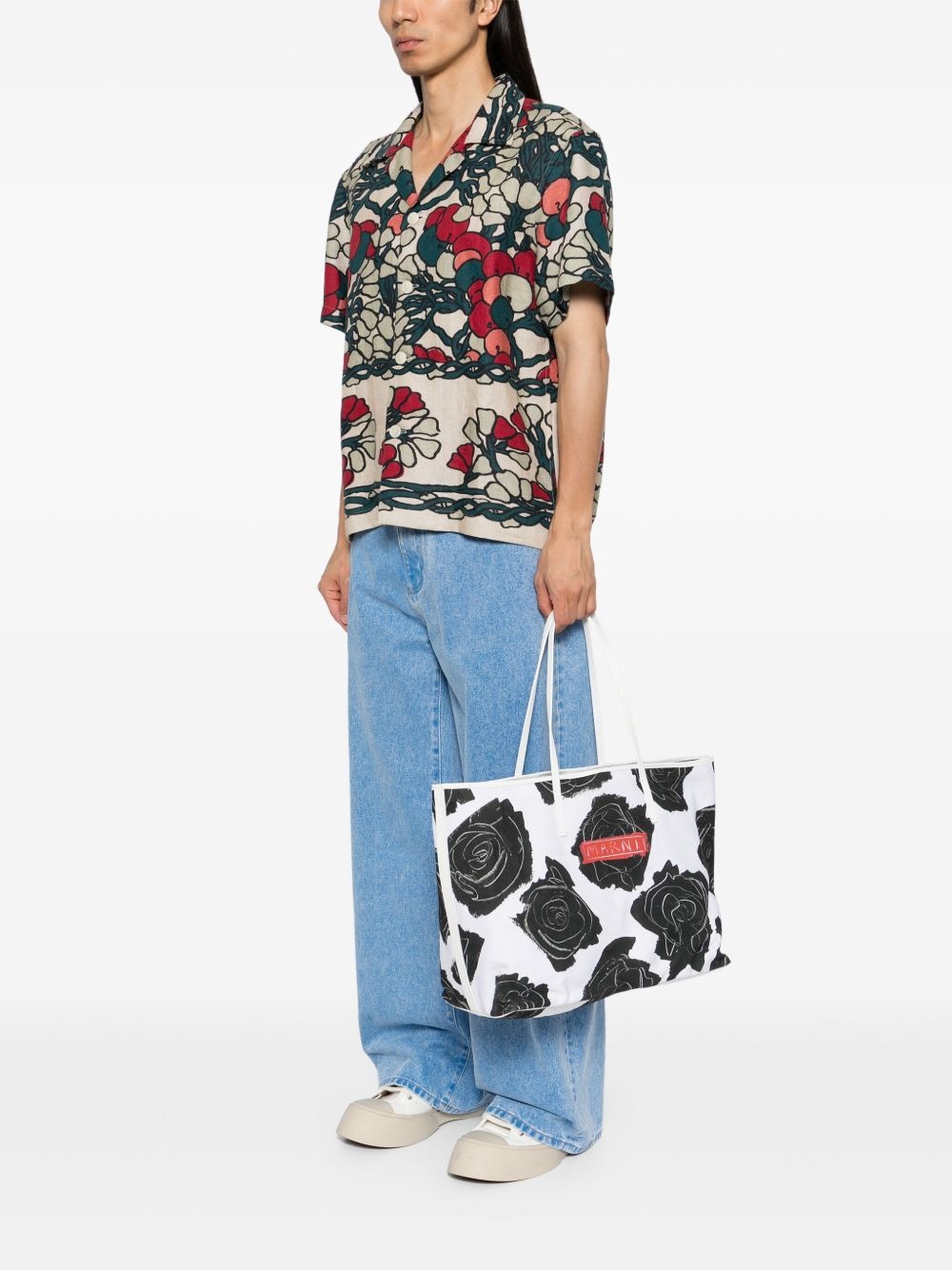 large floral-printed tote bag - 2
