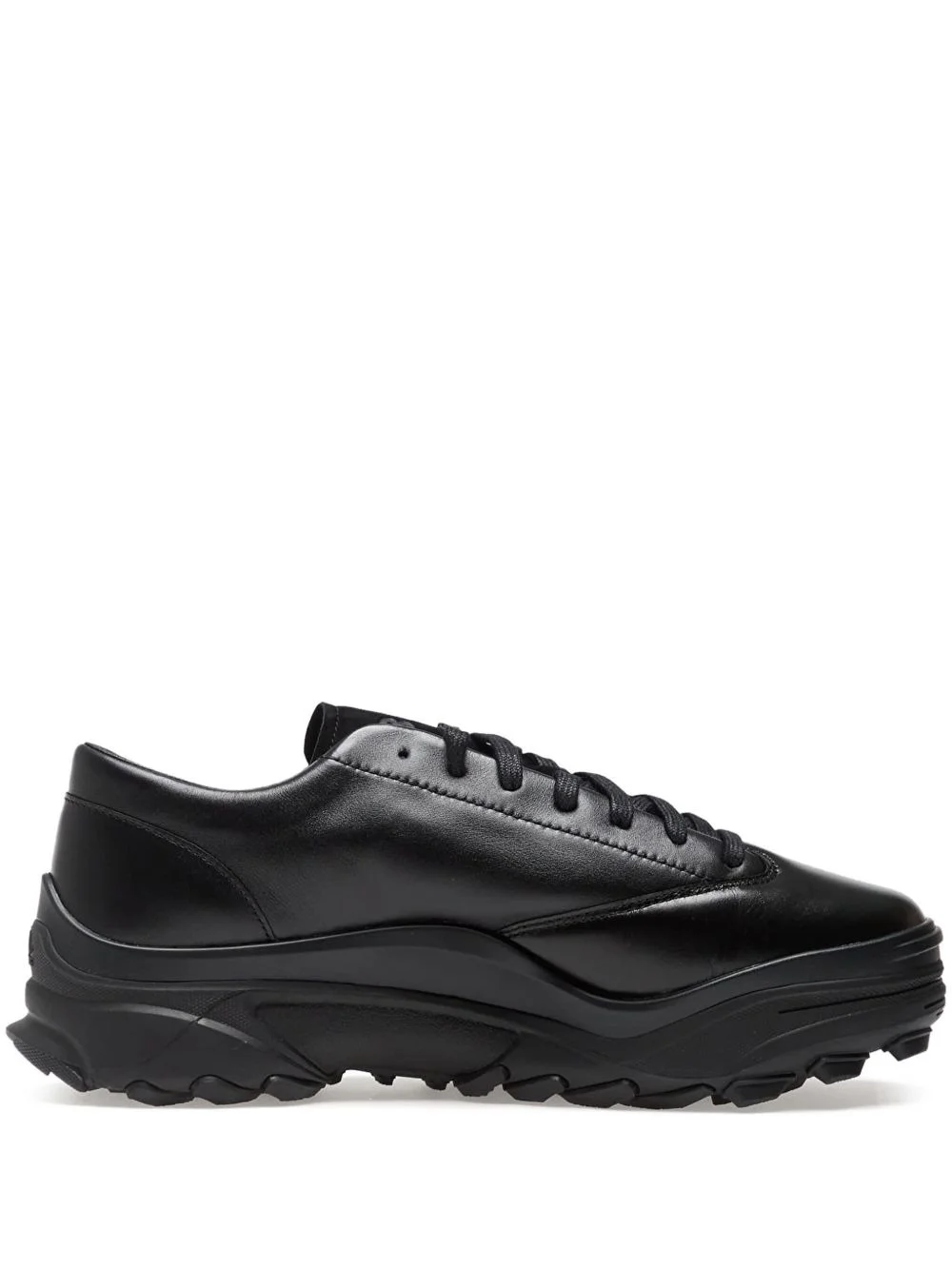 leather lace-up trainers - 1