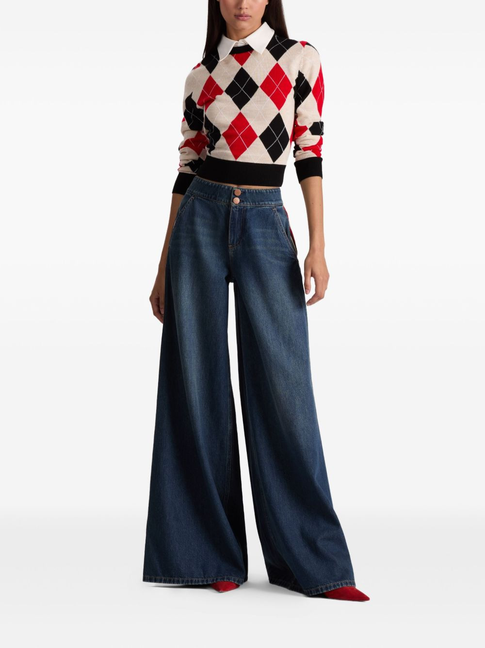 Carolann argyle-pattern sweater - 2