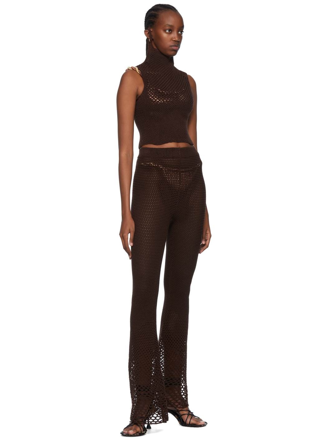 Brown Acrylic Lounge Pants - 4