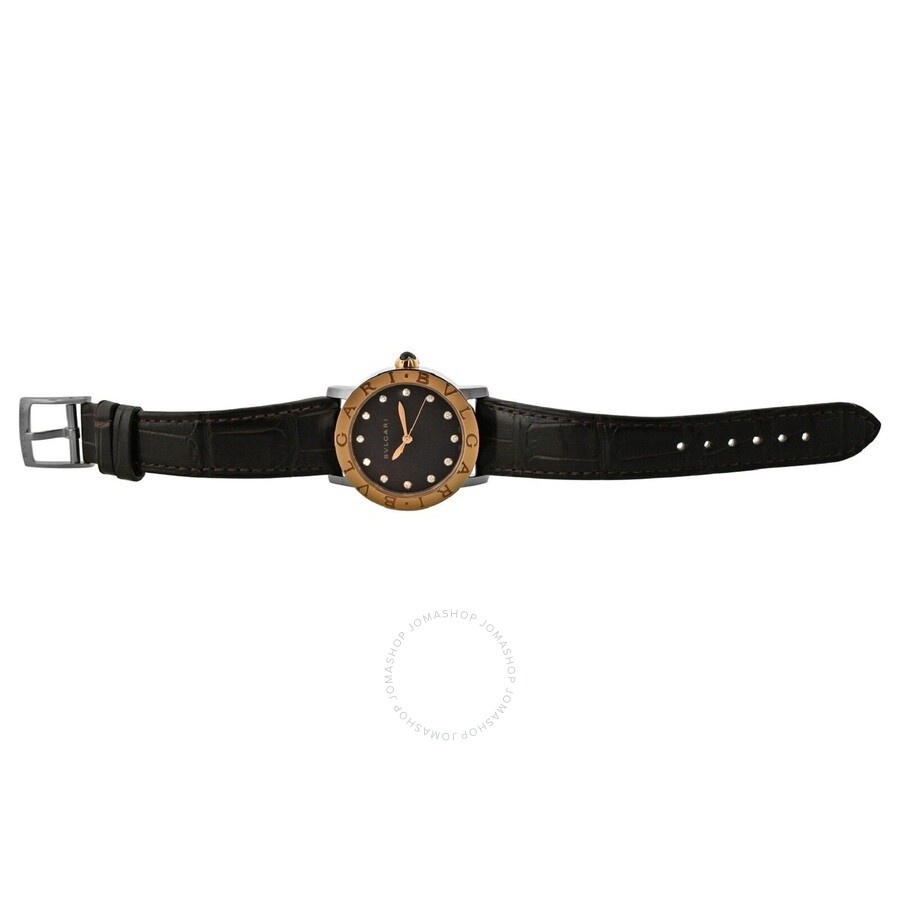 Pre-owned Bvlgari Bvlgari Automatic Diamond Brown Dial Ladies Watch 102742 - 5