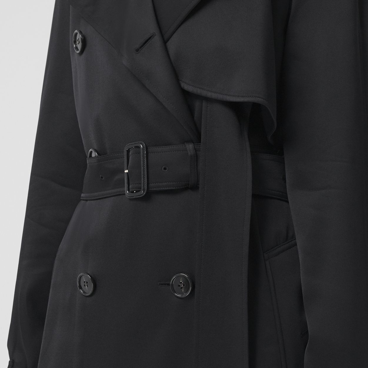 Exaggerated Gun Flap Silk-lined Trench Coat - 2