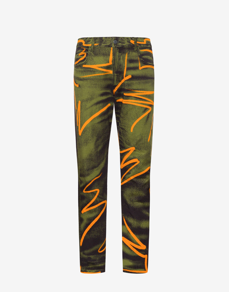 SHADOWS & SQUIGGLES COTTON BULL DENIM TROUSERS 1