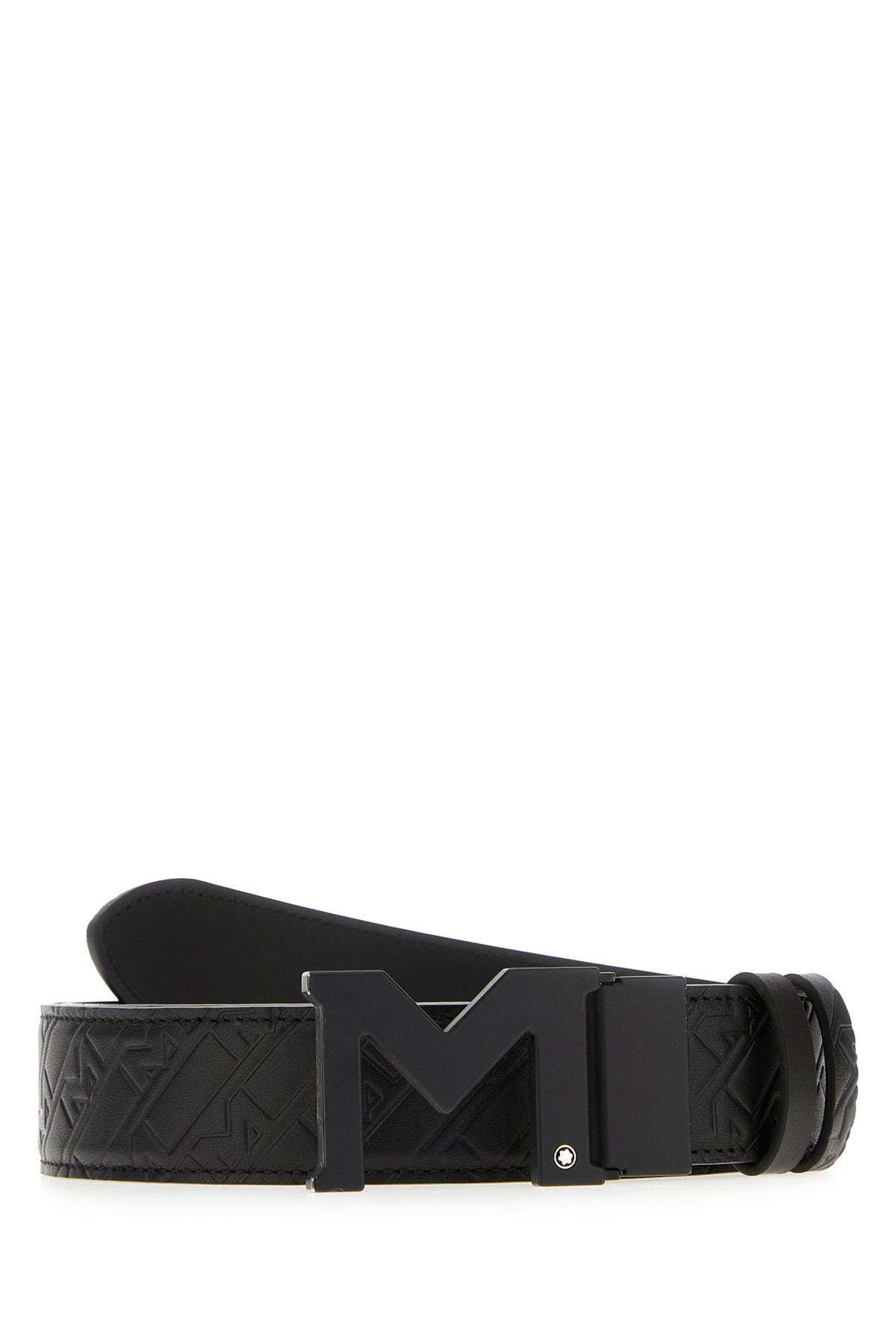 Black leather reversible belt - 1