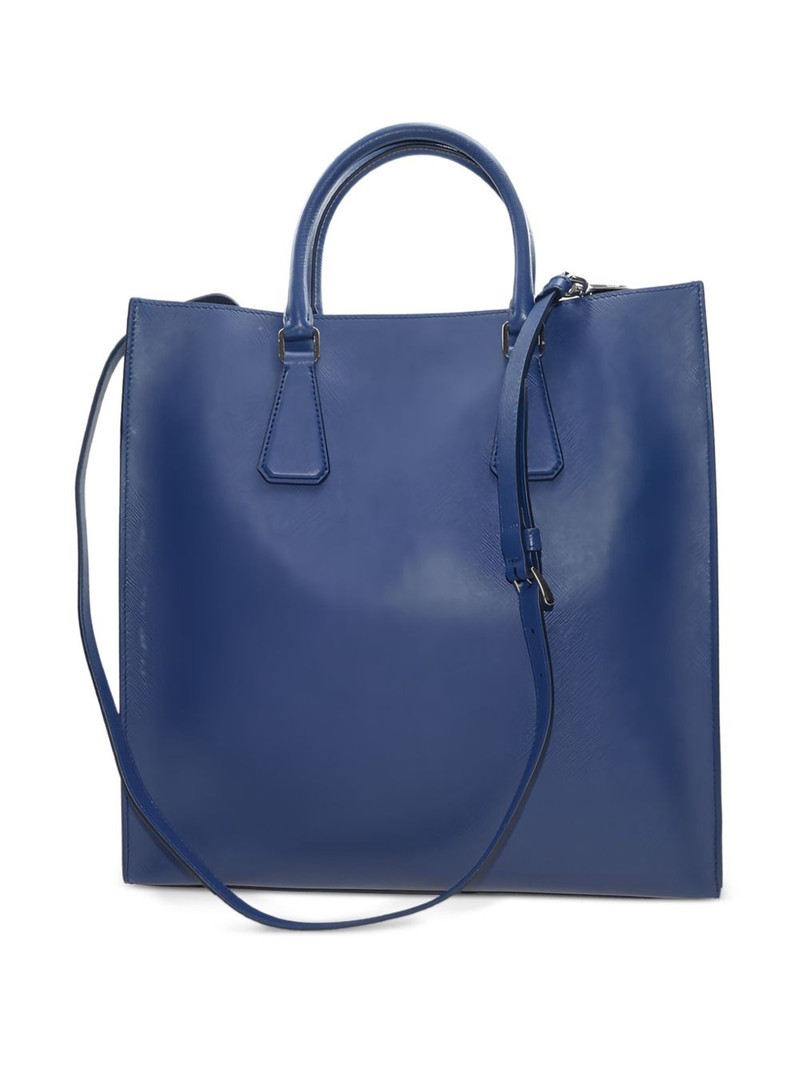 Prada leather top-handle tote bag outlook