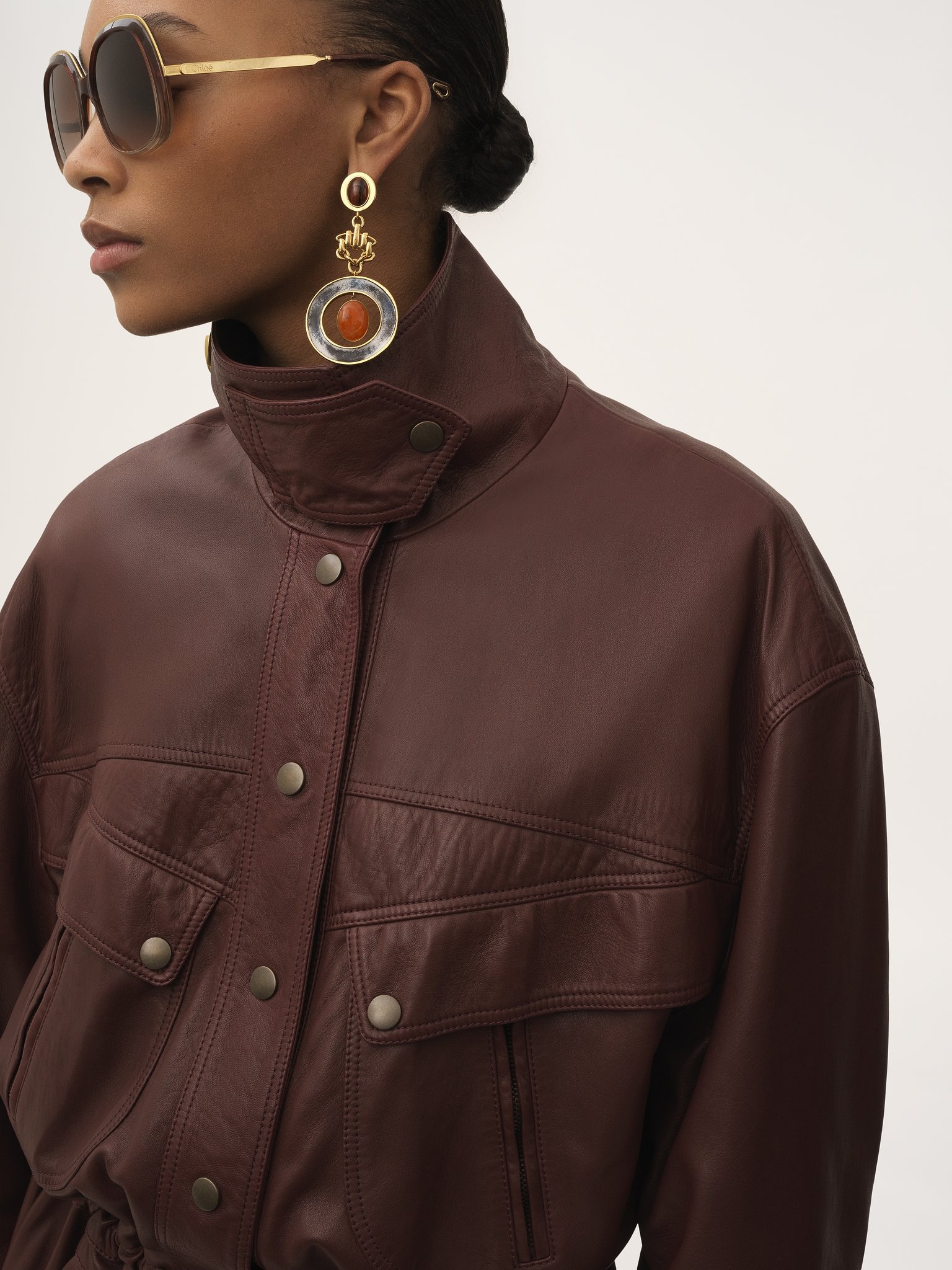 HIGH-NECK PARKA IN LEATHER - 6
