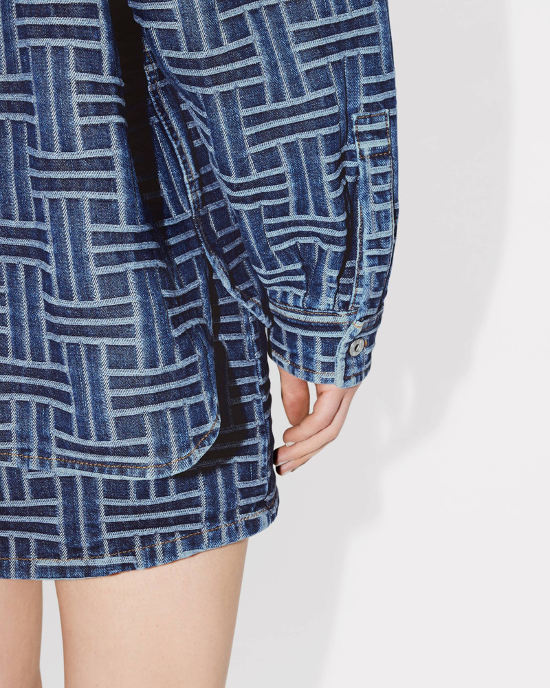 'KENZO Weave' loose shirt in japanese denim 7