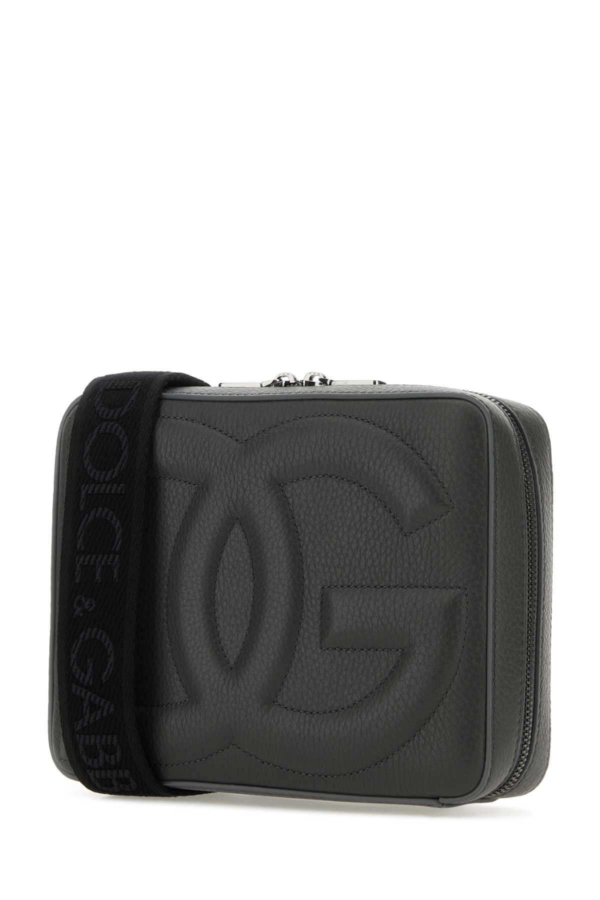 Dolce & Gabbana Men Dark Grey Leather Crossbody Bag - 2