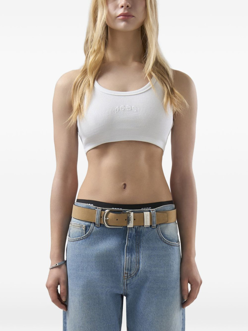 logo-embroidered crop top 3