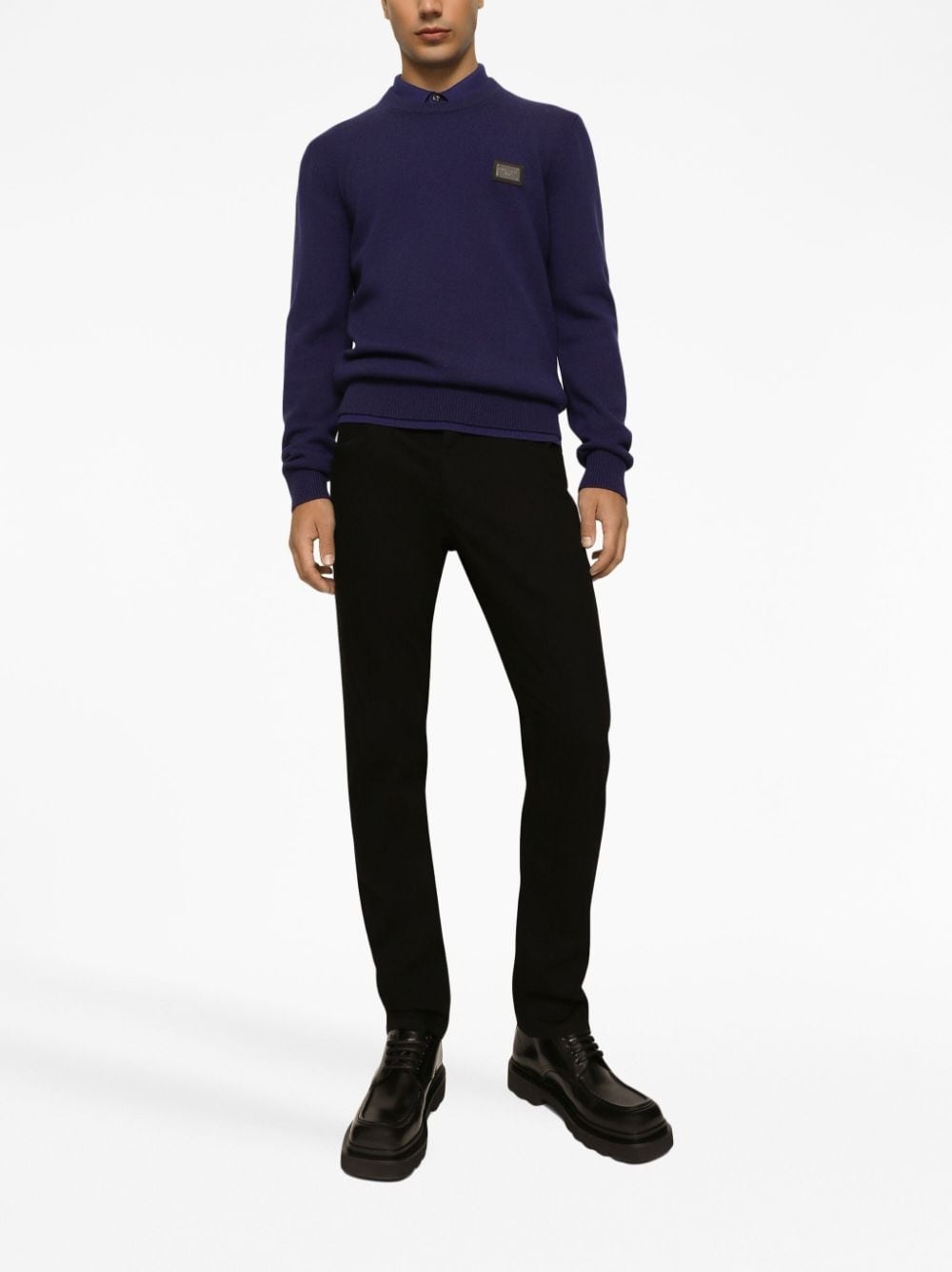 logo-plaque slim-fit jeans - 3