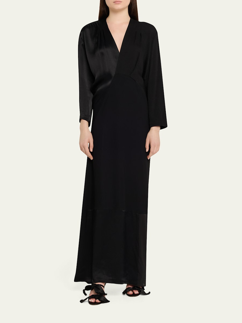 6397 Long Patchwork S-Curve Dress outlook