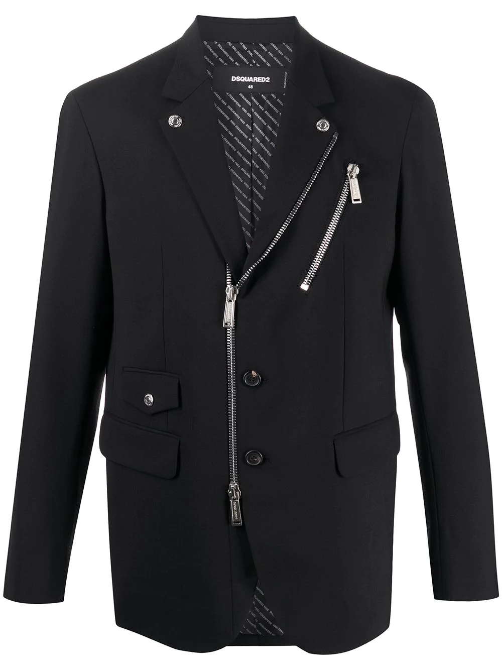 biker-style blazer jacket - 1