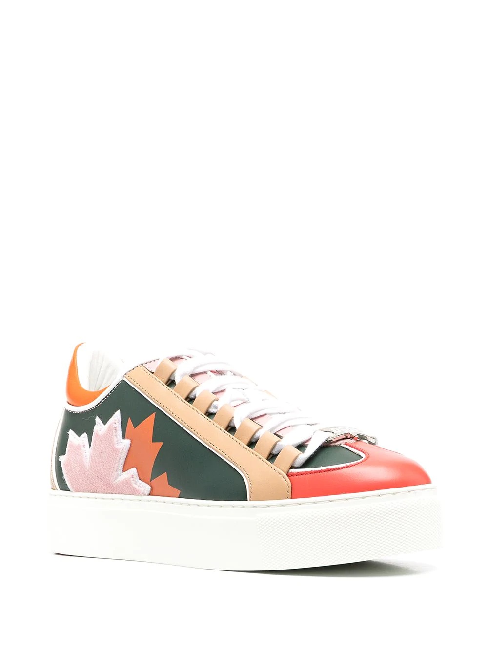 colour-block leather sneakers - 2