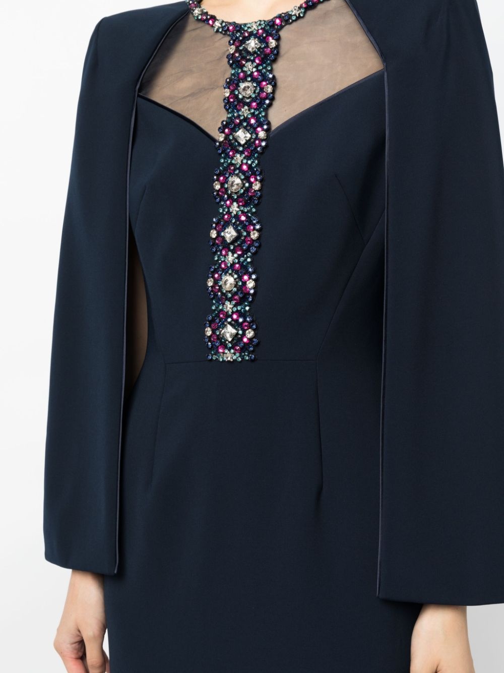 Lucille crystal-embellished cape dress - 5