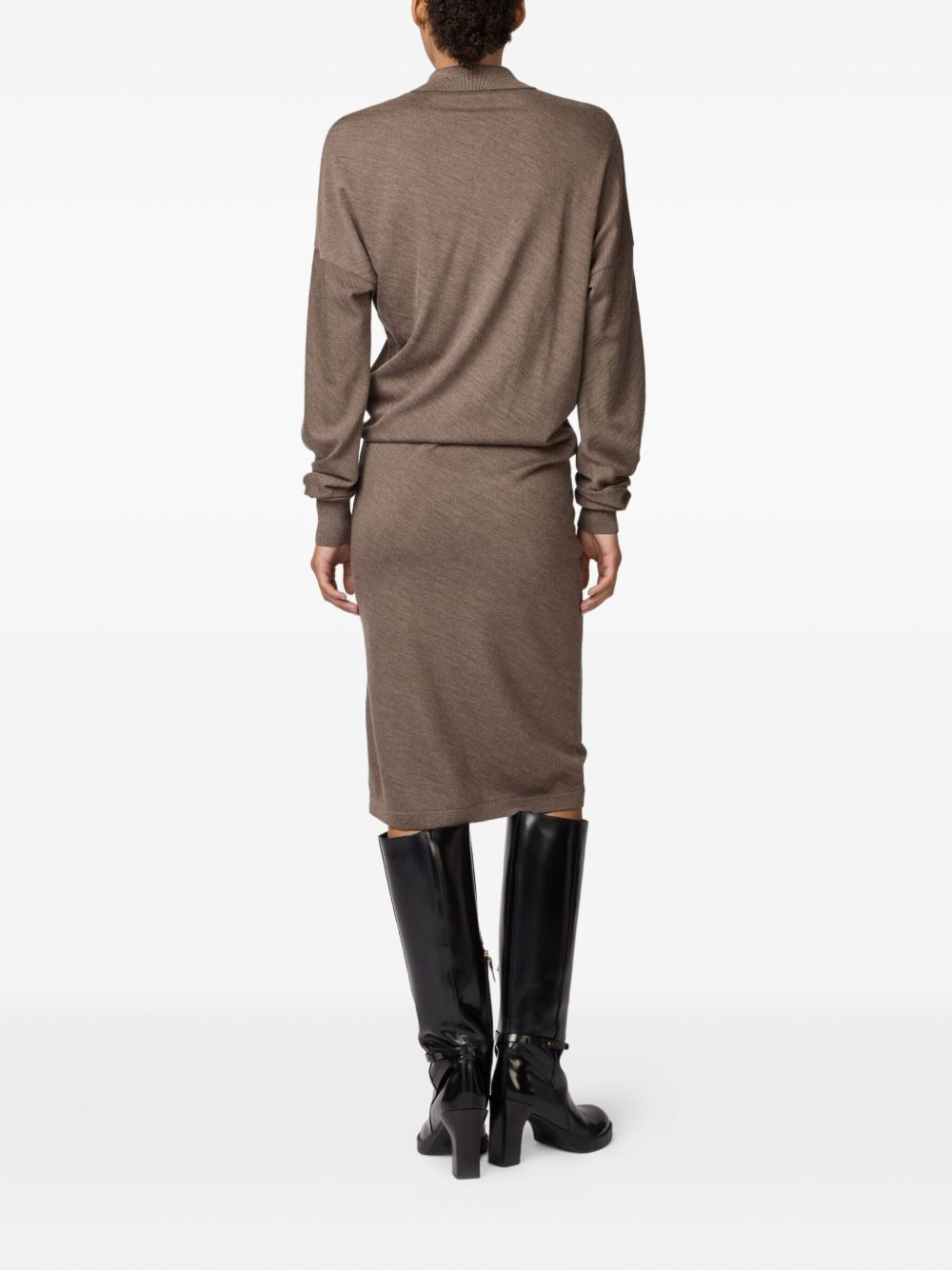 polo-neck knitted dress - 3