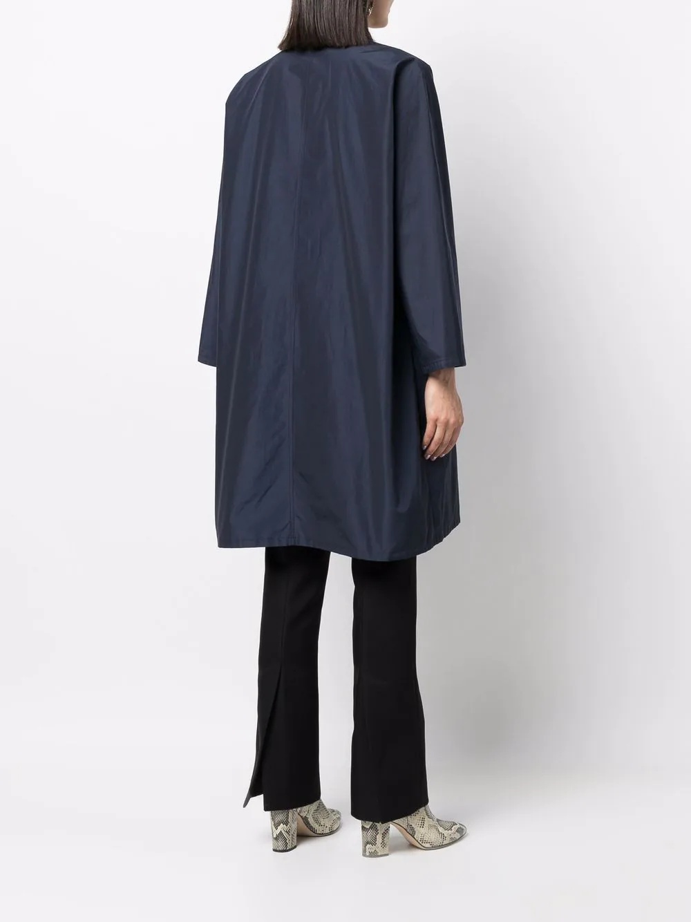 concealed-front fastening coat - 4