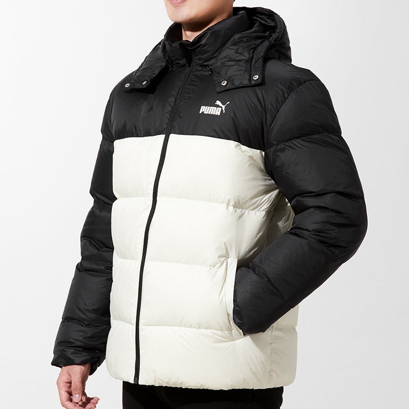 PUMA Detachable Hoodie Down Jacket 'White Black' 534937-73 - 5