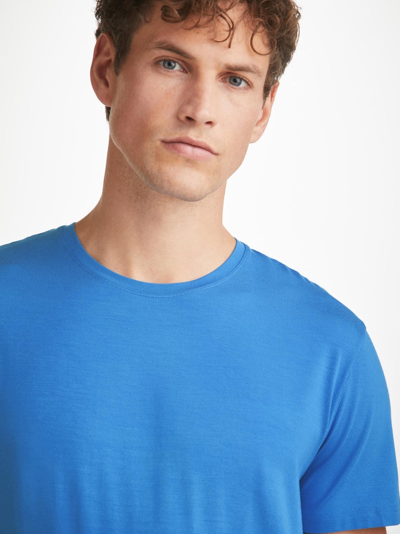 Men's T-Shirt Basel Micro Modal Stretch Azure Blue - 5