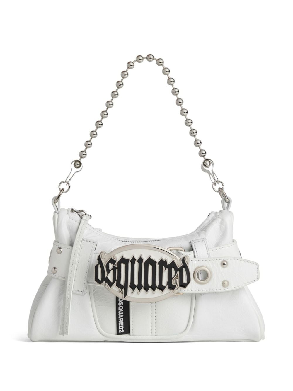 Gothic logo-plaque leather shoulder bag - 1