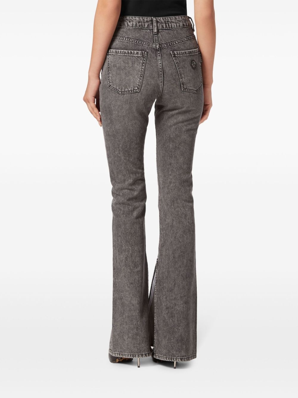 high-waisted flared jeans - 4