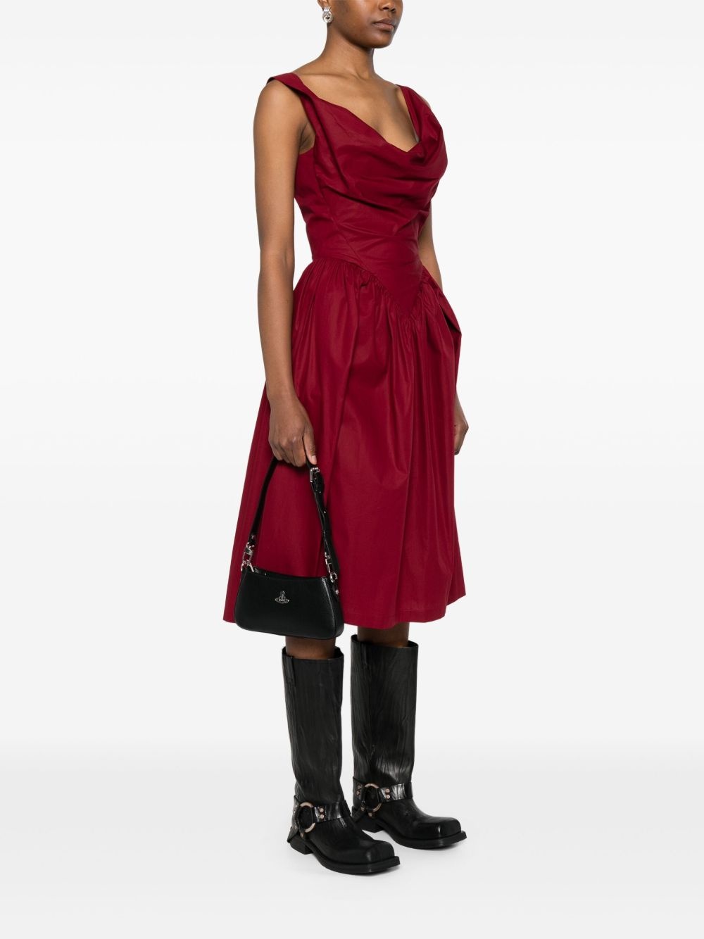 Orb-plaque leather shoulder bag - 2