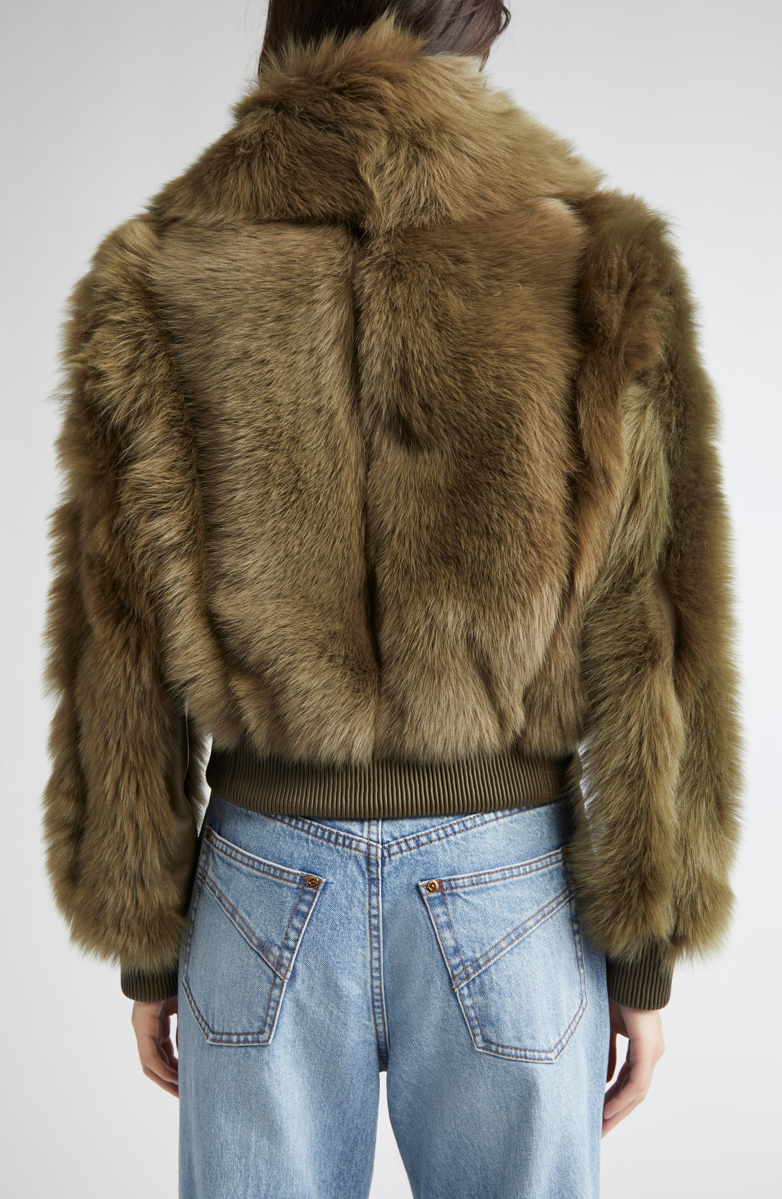 Zimmermann Hypnotic Genuine Shearling Bomber Jacket in Olive at Nordstrom - 3