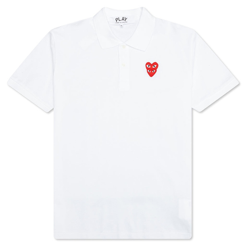 White Double Heart Polo - 1