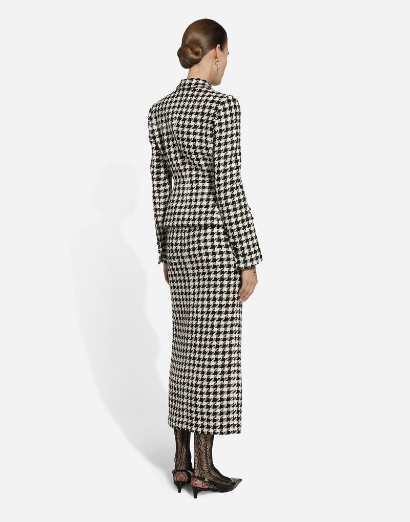 Long macro-houndstooth skirt 3