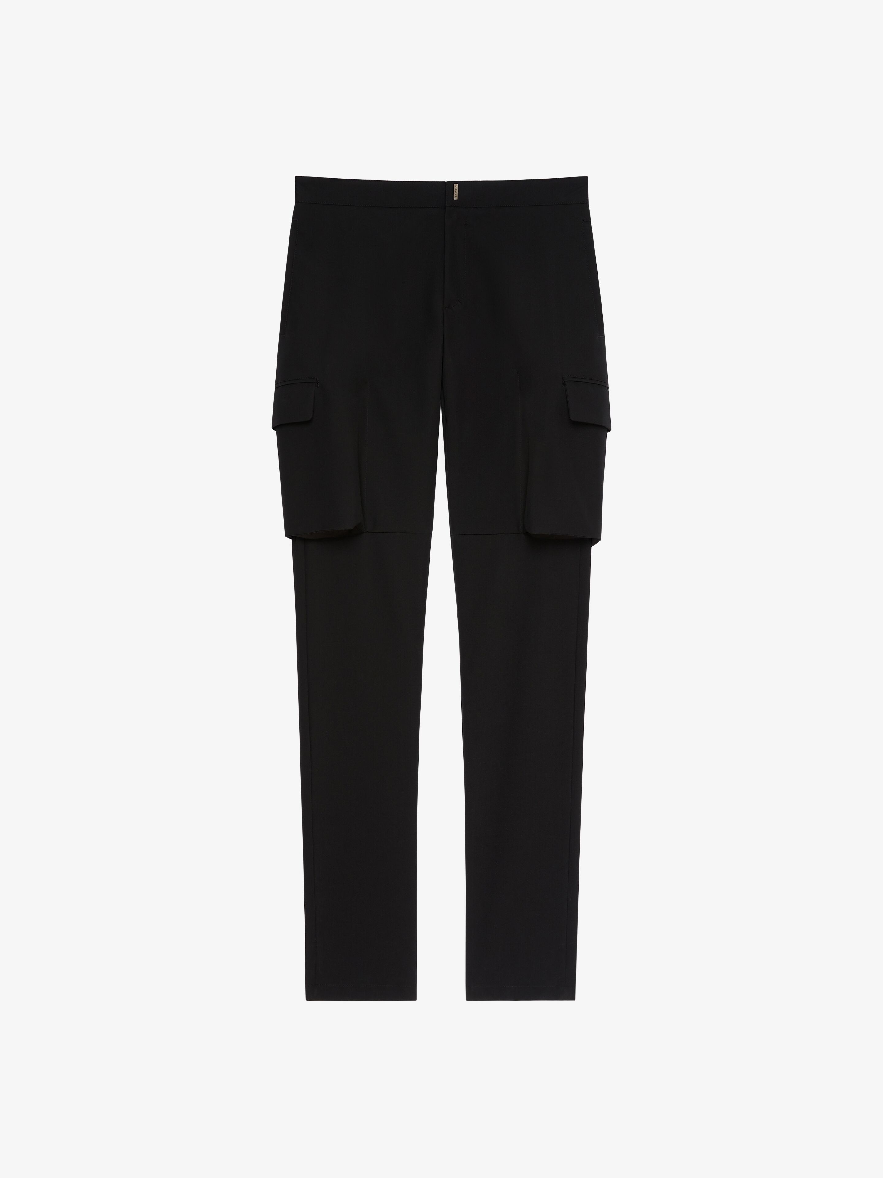 SLIM FIT CARGO PANTS IN WOOL - 1
