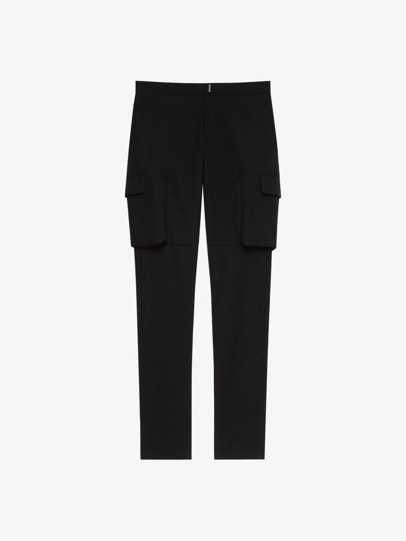 SLIM FIT CARGO PANTS IN WOOL 1