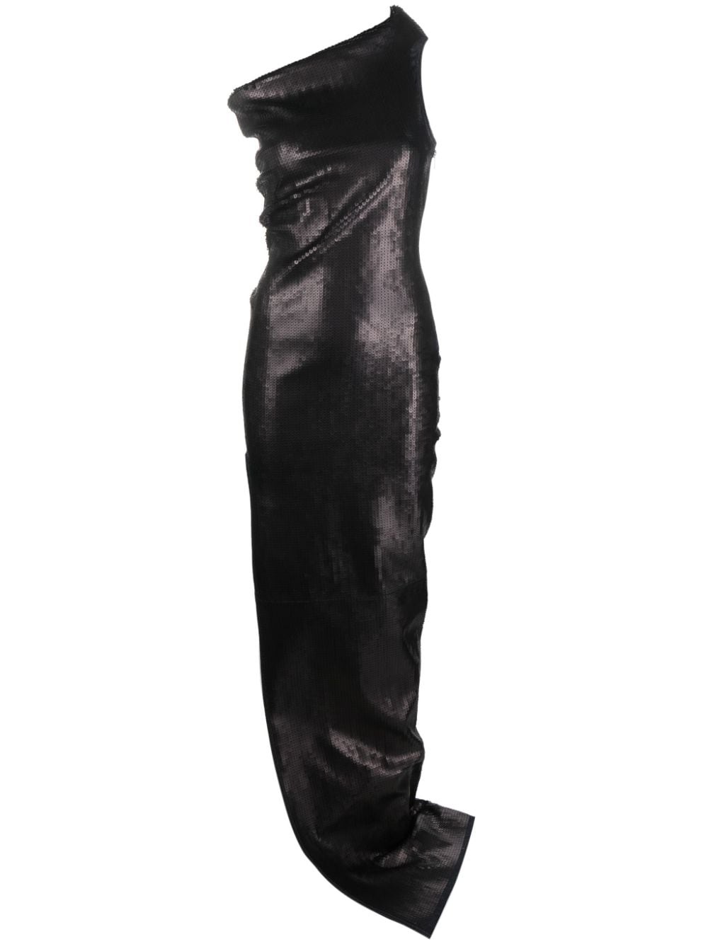 asymmetric-neck sequinned maxi dress - 1
