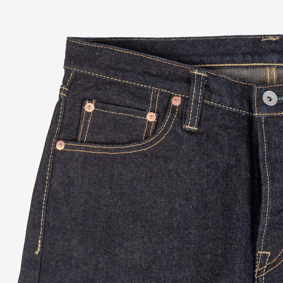 IH-666S-19L 19oz Left Hand Twill Selvedge Denim Slim Straight Cut Jeans - Indigo - 6