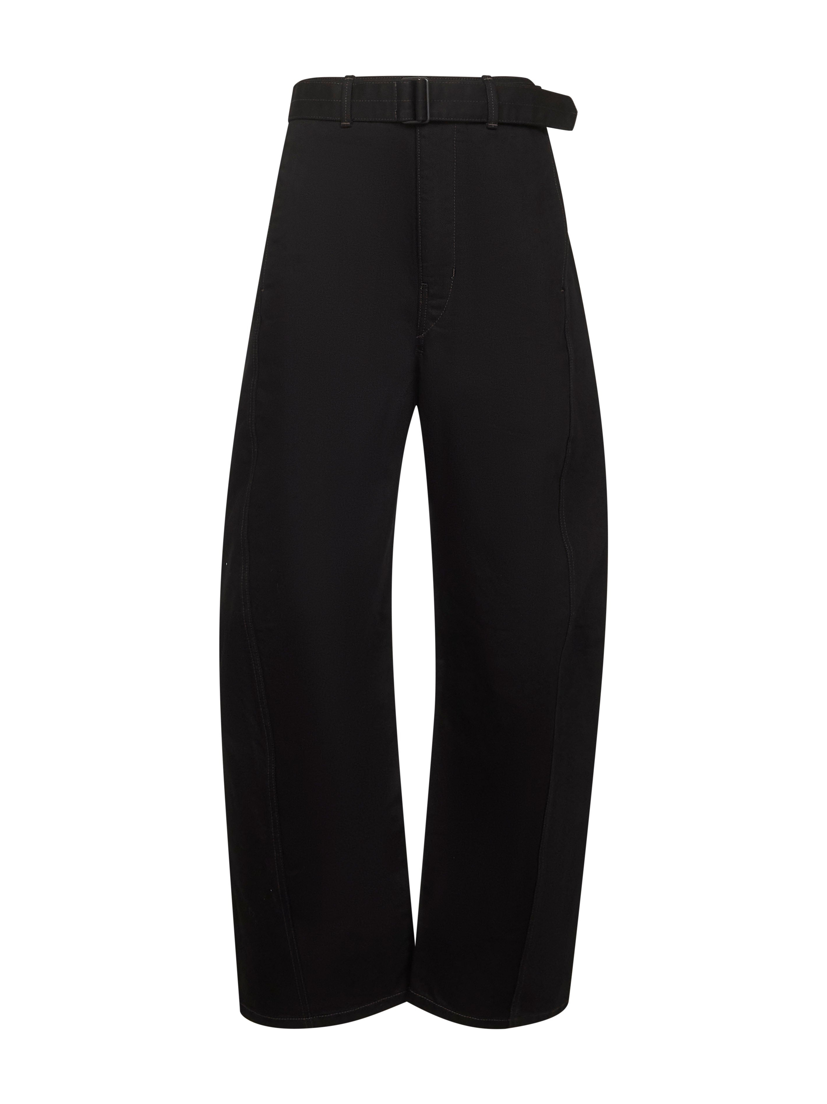 Lemaire Women Black Twill Twisted Belted Trousers - 1