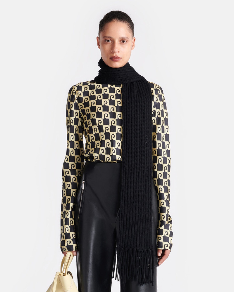 Nanushka Printed Silk-Twill Turtleneck Top outlook