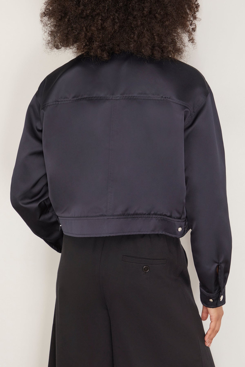 Duchesse Satin Jacket in Blue/Black 4