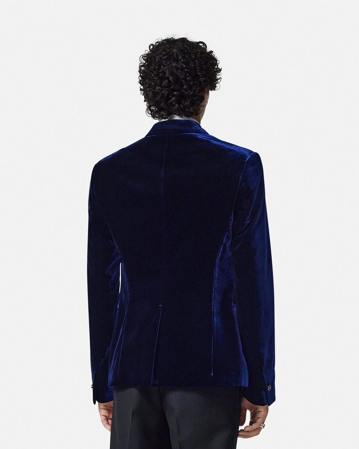 Velvet Single-Breasted Blazer - 5