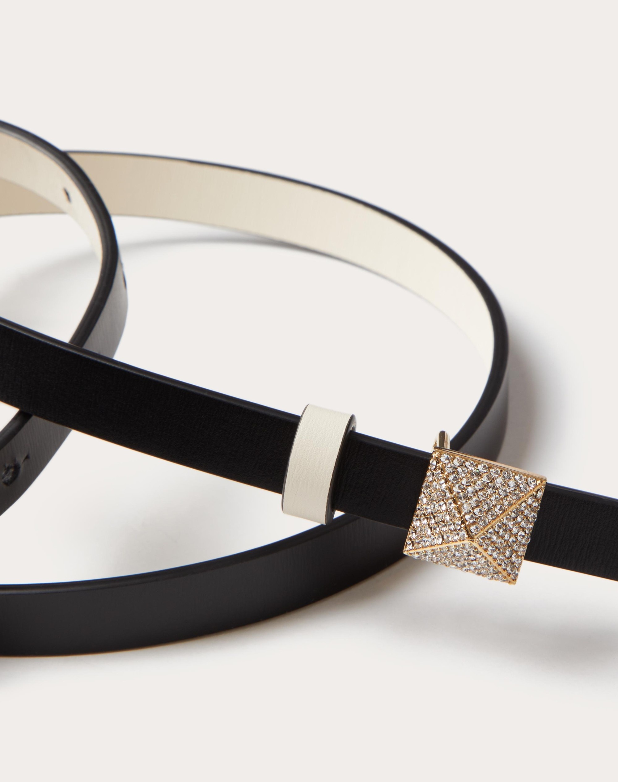 ONE STUD REVERSIBLE SHINY CALFSKIN BELT 12MM - 2
