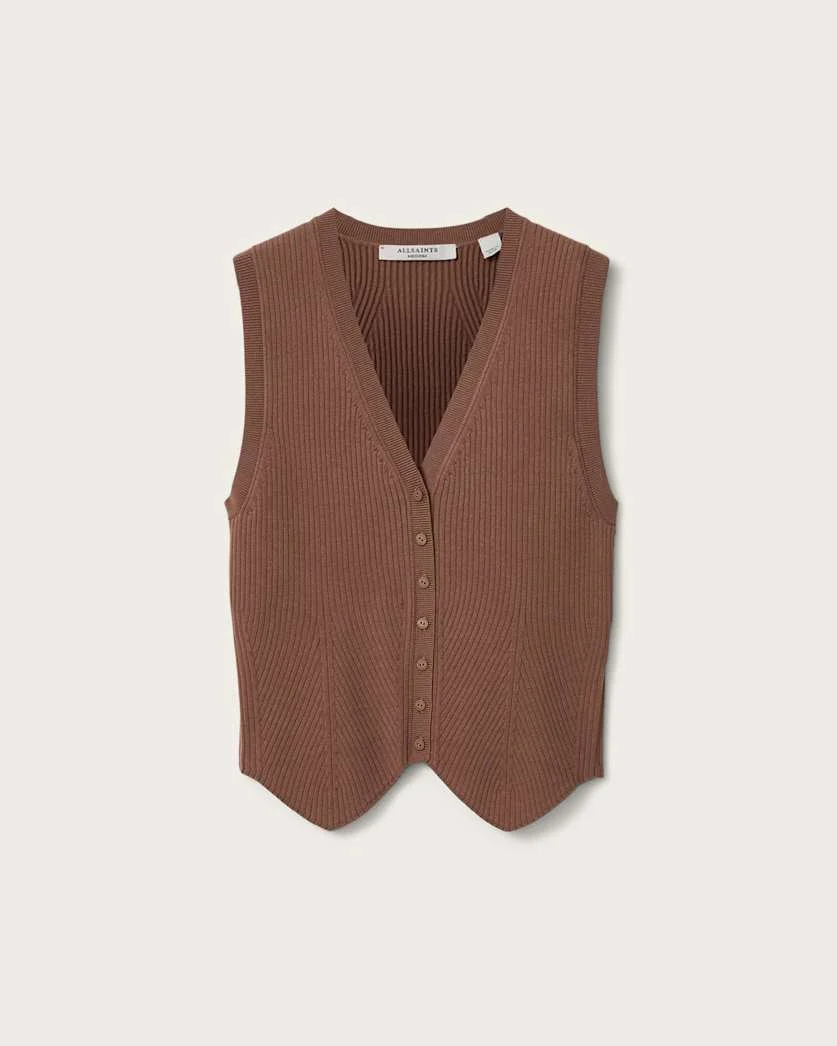 CRUZ RIBBED KNITTED WAISTCOAT - 1