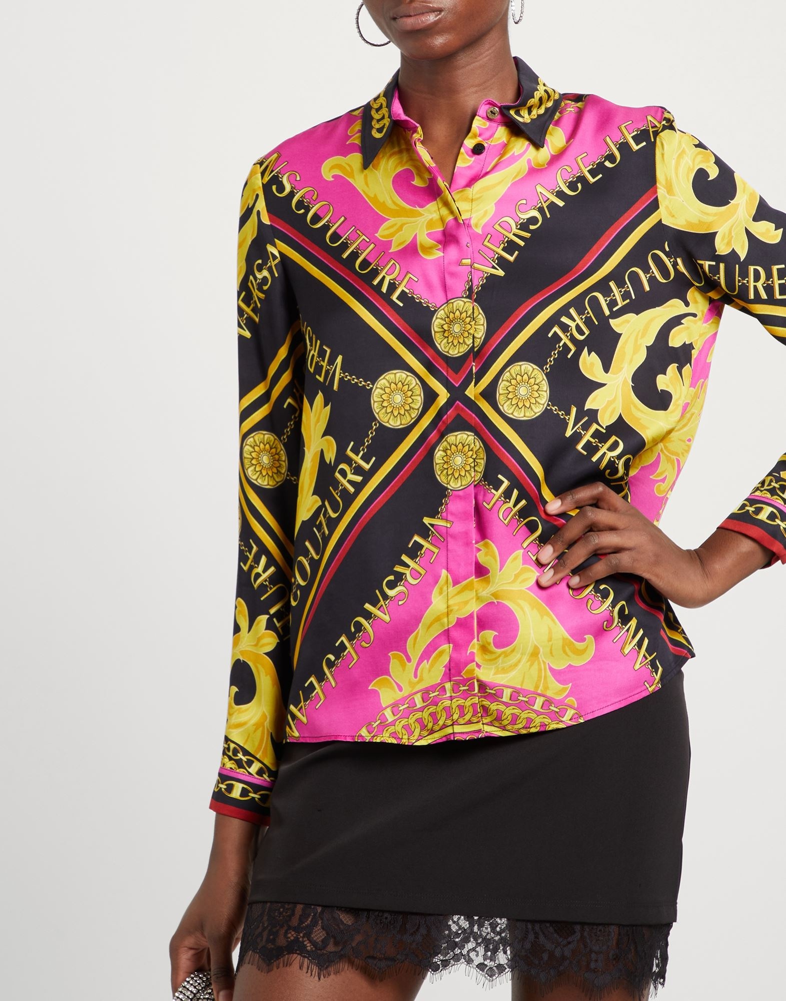 Black Women's Patterned Shirts & Blouses - 4