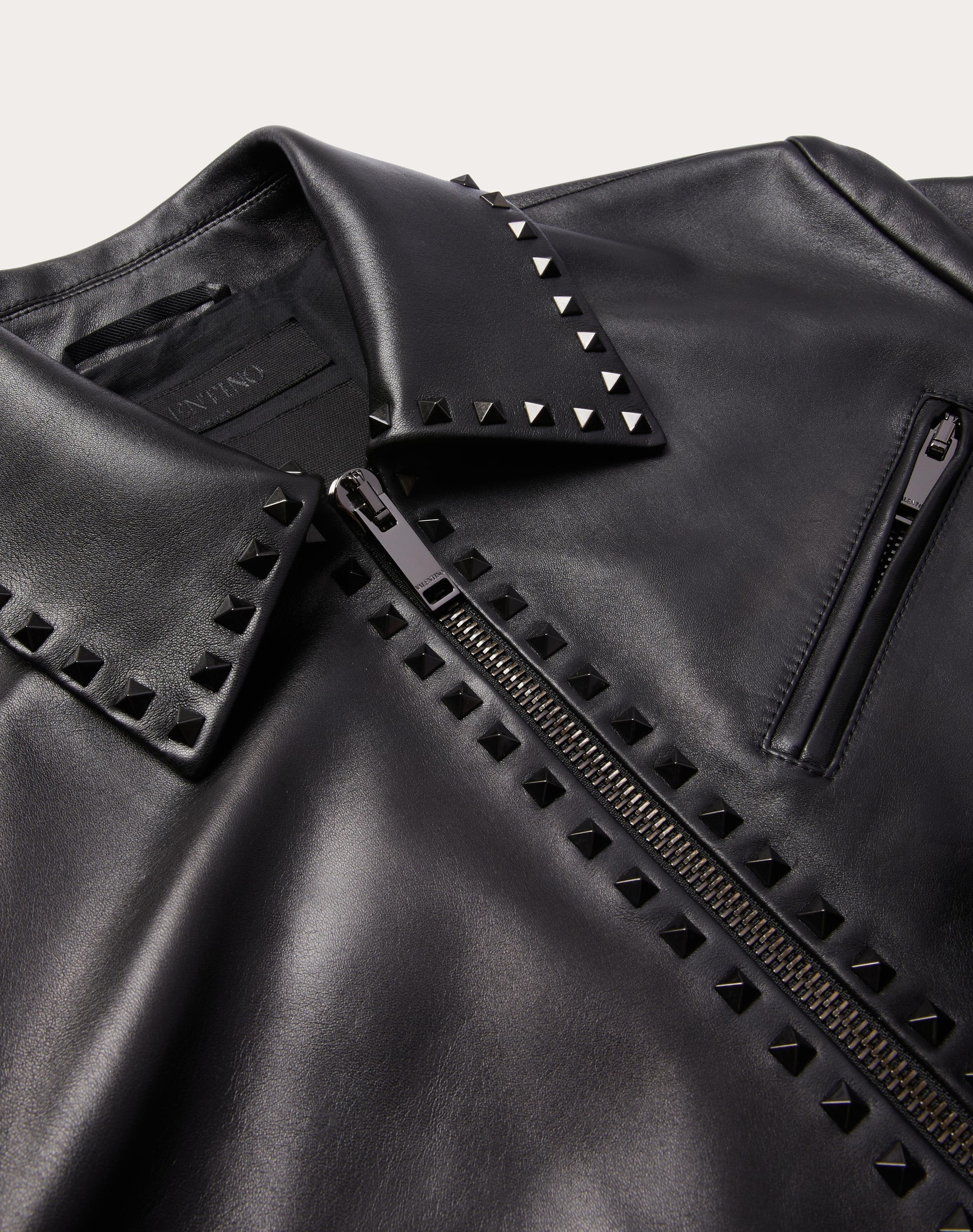 LEATHER JACKET WITH BLACK UNTITLED STUDS - 3