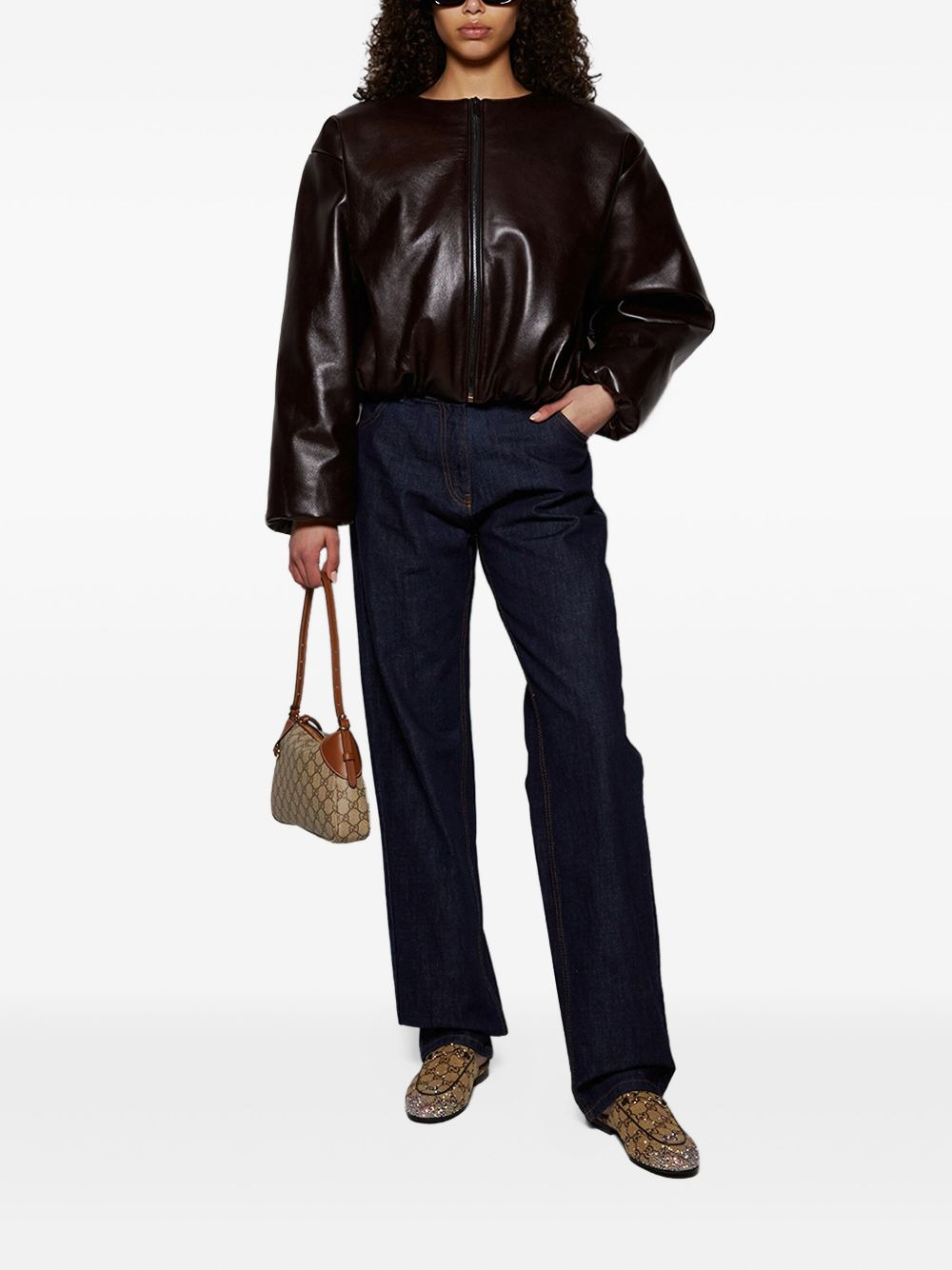 balloon-sleeve bomber jacket - 2