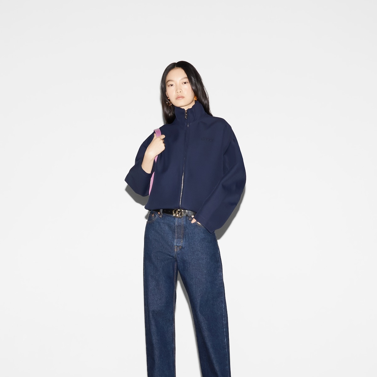 Denim pant with Gucci label - 3
