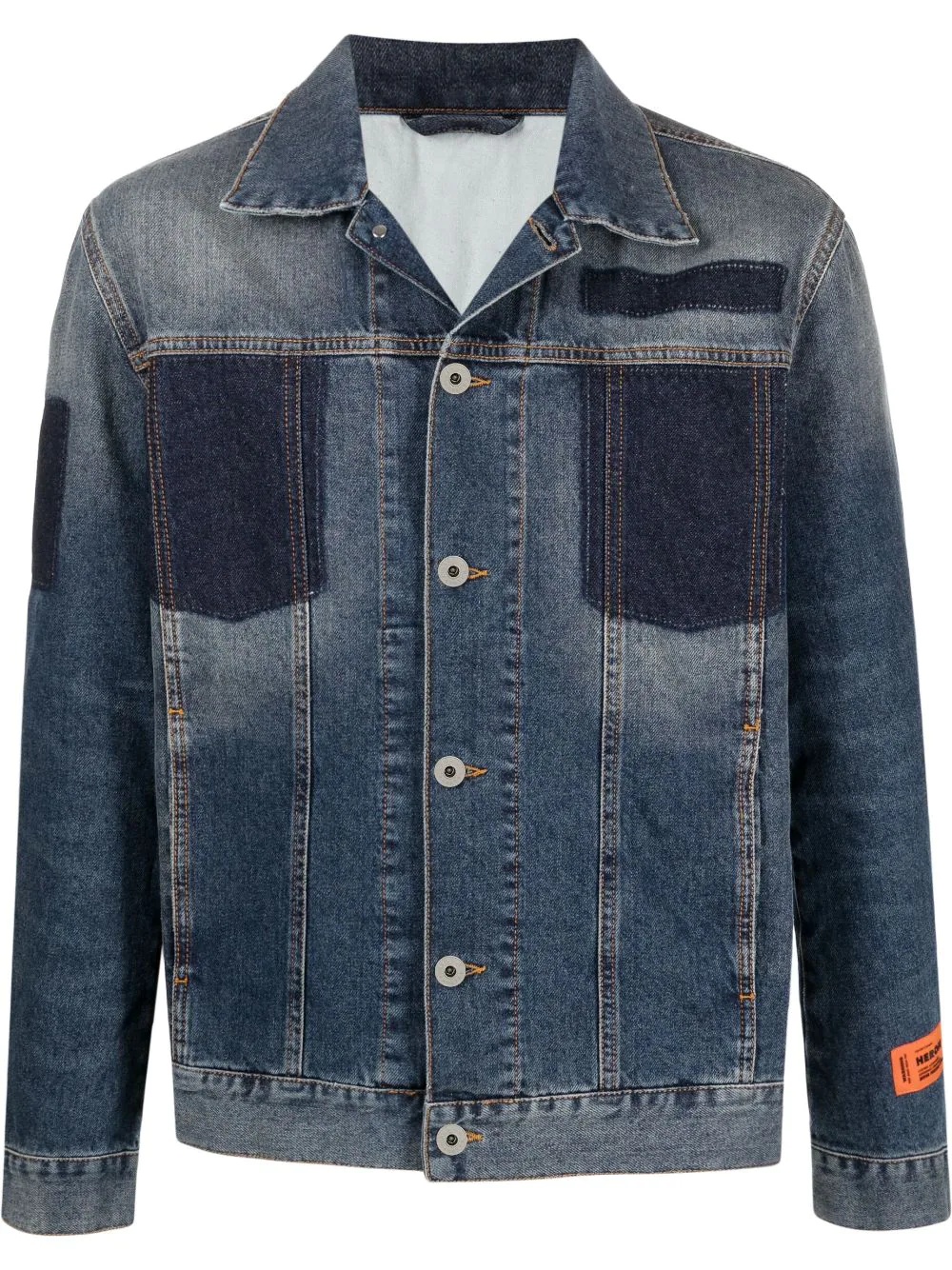 logo-patch denim jacket - 1