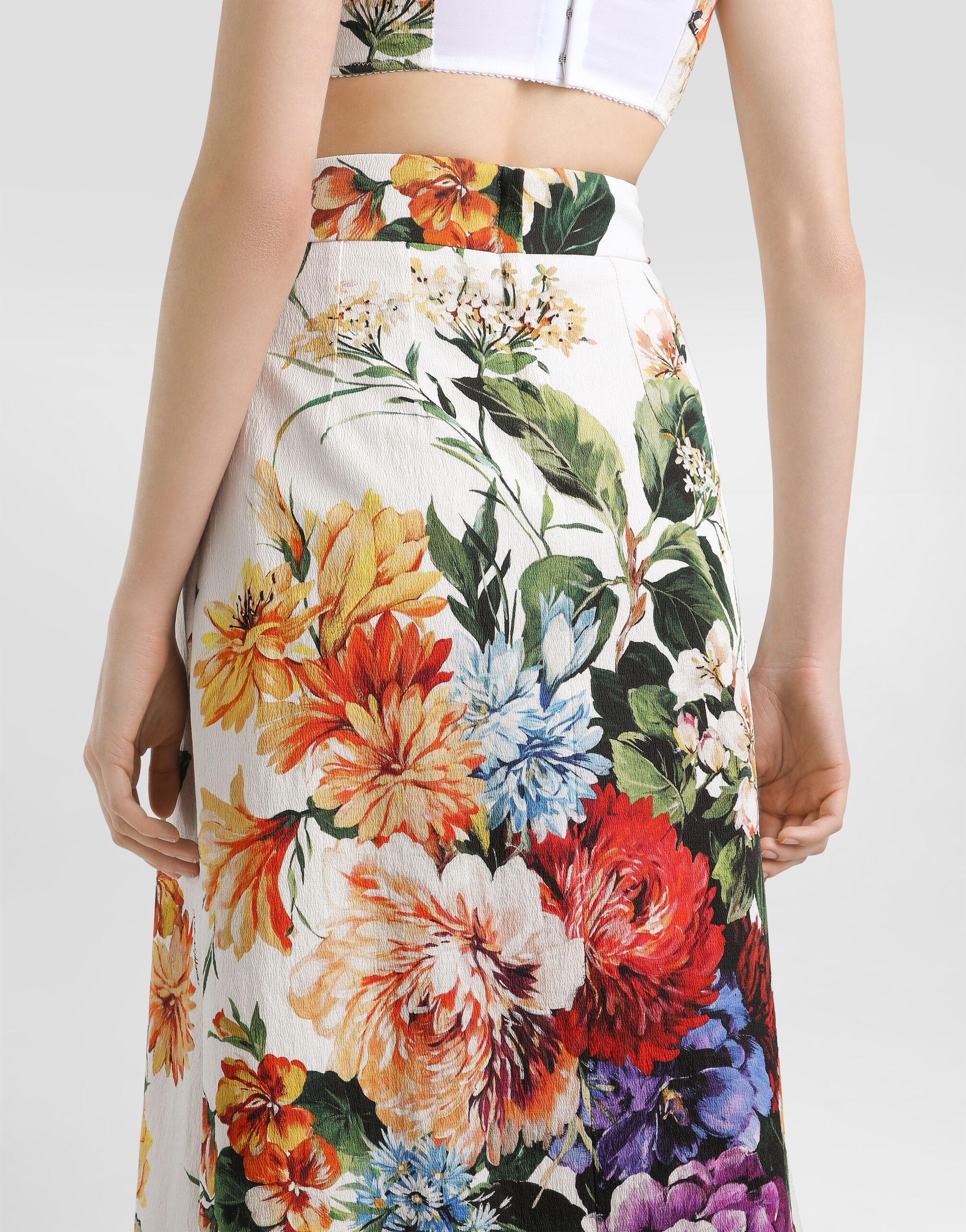 Flower bouquet-print skirt - 3